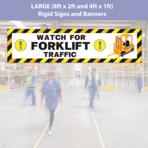 Fork Truck Signs in PVC Banner or 10mm Foamex Sign Board - SKU 3311