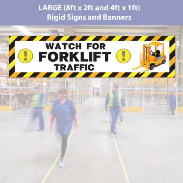 Fork Truck Signs in PVC Banner or 10mm Foamex Sign Board - SKU 3311