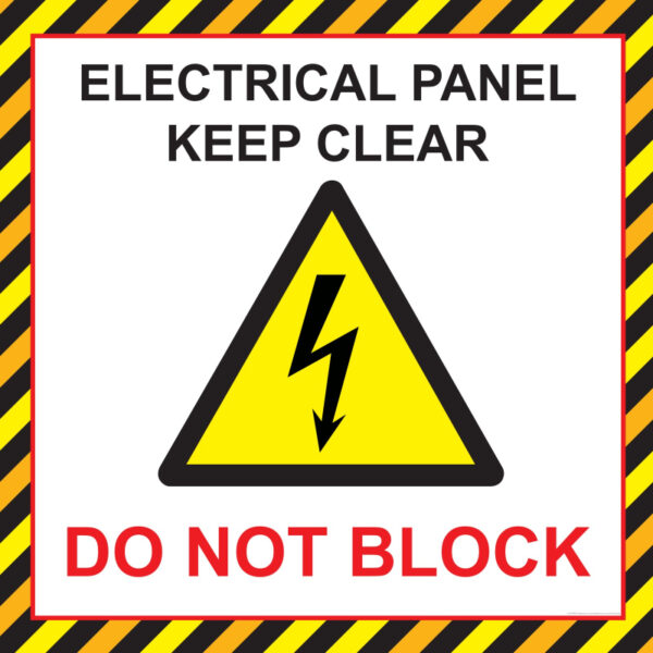 Electrical Panel Keep Clear Sign - Anti Slip Floor Sign 1000mm x 1000mm - R9 anti slip rating - SKU 3407