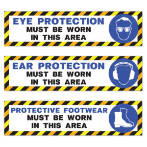 PPE Warning Signs - 4ft x 1ft (1219 x 305mm) and 8ft x 2ft (2438 x 610mm) - SKU 5901
