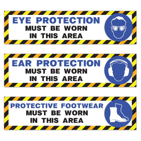 PPE Warning Signs - 4ft x 1ft (1219 x 305mm) and 8ft x 2ft (2438 x 610mm) - SKU 5901