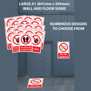 Safety Signs for Workshop - Size A1 Prohibitive Sign in Floor Graphic or Wall Sign - SKU 8529
