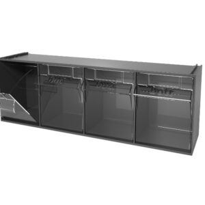 Tilt Parts Bins - Tilt Box 4 Compartments . WxDxH: 600X170X206mm Plastic Ral 7016 _SKU-2513004.19