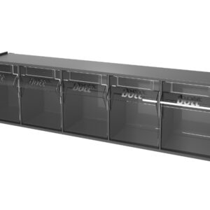 Plastic Tilt Out Storage Bins - Tilt Box 5 Compartments with Perfo Holding Brackets. WxDxH: 600X142X168mm Plastic Ral 7016 _SKU-2513018.19