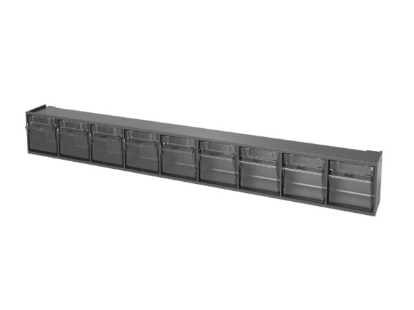Clear Tilt Storage Boxes - Tilt Box Kit 9 Compartments (Pack of 3). WxDxH: 600X68X78mm Plastic Ral 7016 _SKU-2513043.19