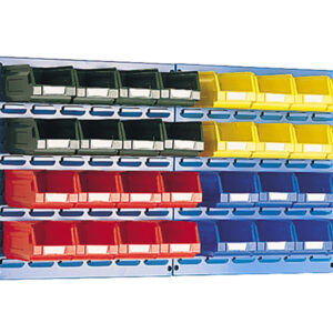Wall Mounted Part Bins - Louvre Panel And Bin Kit 2X Vertical 0. 5M Panels with 32 Bins. Wxh: 914X495mm In 4 Colours _SKU-14030012.11
