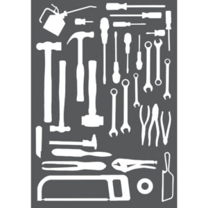 Tool Shadow Vinyl - Vinyl Overlay for Maintenance Tools 1. WxDxH: 990X457X2mm White _SKU-14030076