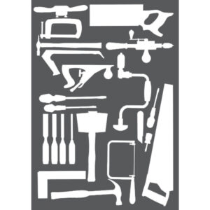 Woodwork Tool Shadow Vinyl - Vinyl Overlay for Woodwork Tools. WxDxH: 990X457X2mm White _SKU-14030078