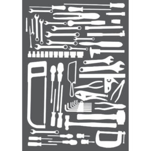 5S Tool Shadow Boards - Vinyl Overlay for Engineering Tools. WxDxH: 990X457X2mm White _SKU-14030079