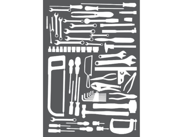 5S Tool Shadow Boards - Vinyl Overlay for Engineering Tools. WxDxH: 990X457X2mm White _SKU-14030079