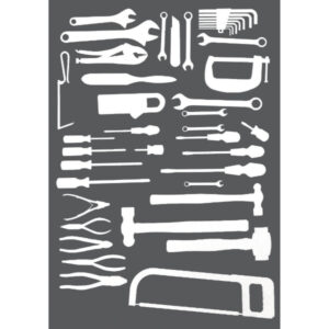 Tool Shadow Board Stickers - Vinyl Overlay for Electrical Tools. WxDxH: 990X457X2mm White _SKU-14030080