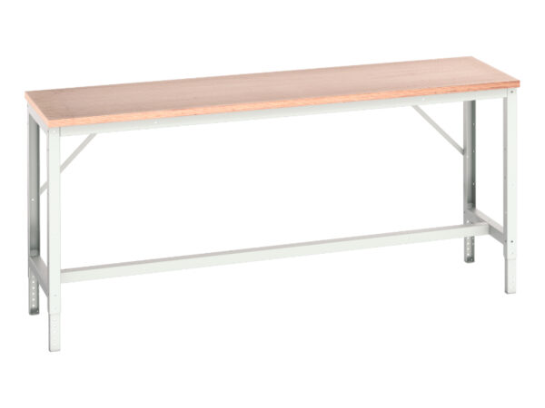 Industrial Workbench - Verso Adj. Height Framework Bench with Multiplex Worktop. WxDxH: 2000X600X780-930mm Ral 7035 _SKU-16921506.16