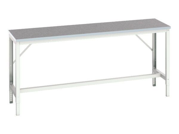 Adjustable Metal Workbench Frame - Verso Adj. Height Framework Bench with Lino Worktop. WxDxH: 2000X600X780-930mm Ral 7035 _SKU-16921507.16