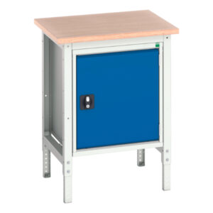 Mini Workbench - Verso Adj. Height Workstand with Cupboard Storage And Multiplex Top. WxDxH: 700X600X780-930mm Ral 7035/5010 _SKU-16921614.11