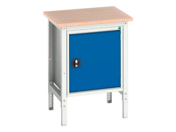 Mini Workbench - Verso Adj. Height Workstand with Cupboard Storage And Multiplex Top. WxDxH: 700X600X780-930mm Ral 7035/5010 _SKU-16921614.11