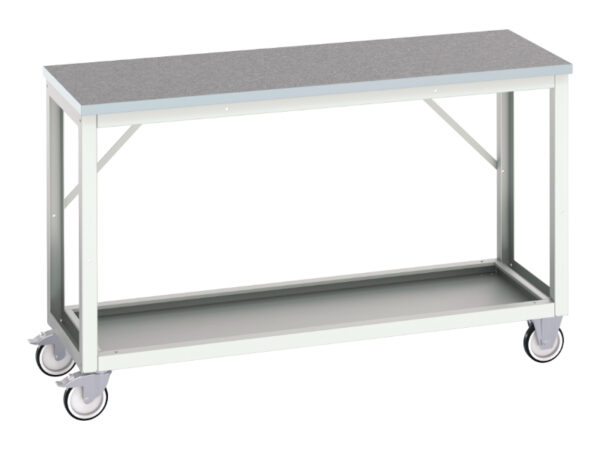 Mobile Workstation - Verso Mobile Workstand with Lino Worktop. WxDxH: 1500X600X930mm Ral 7035 _SKU-16922105.16