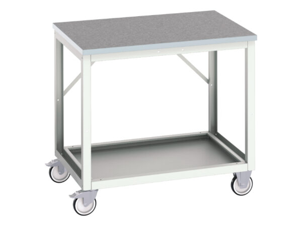 Mobile Heavy Duty Workstation - Verso Mobile Workstand with Lino Worktop. WxDxH: 1000X800X930mm Ral 7035 _SKU-16922111.16