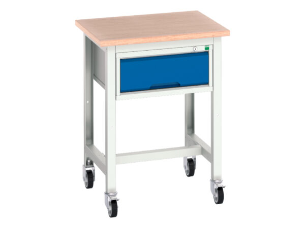 Verso Mobile Workbench - Verso Mobile Workstand with 1 Drawer Storage Cabinet And Multiplex Top. WxDxH: 700X600X930mm Ral 7035/5010 _SKU-16922200.11