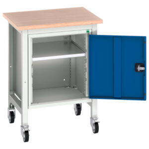 Verso Mobile Workstation - Verso Mobile Workstand with Cupboard Storage And Multiplex Top. WxDxH: 700X600X930mm Ral 7035/5010 _SKU-16922202.11