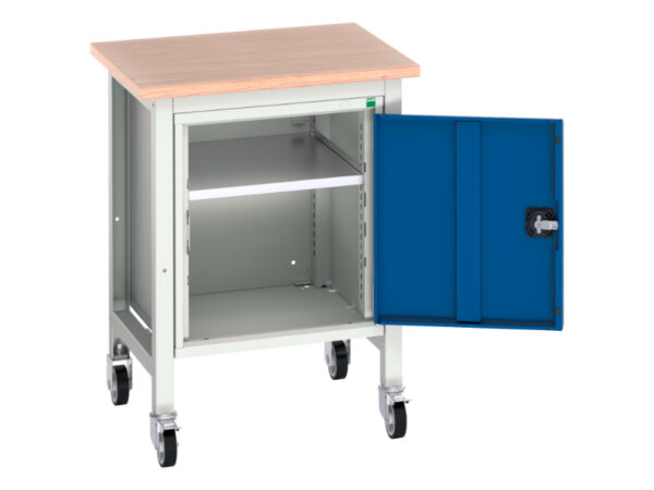 Verso Mobile Workstation - Verso Mobile Workstand with Cupboard Storage And Multiplex Top. WxDxH: 700X600X930mm Ral 7035/5010 _SKU-16922202.11
