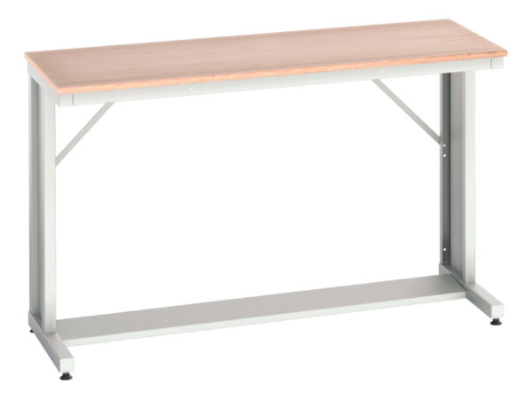 Workbench with Worktop Surface - Verso Cantilever Bench with Multiplex Worktop. WxDxH: 1500X600X930mm Ral 7035 _SKU-16922306.16