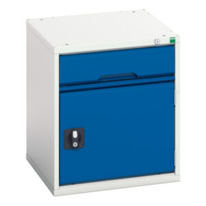 Bott Drawer Storage Cabinet - Verso Drawer-Door Storage Cabinet with 1 Drawer / Cupboard Storage. WxDxH: 525X550X600mm Ral 7035/5010 _SKU-16925006.11