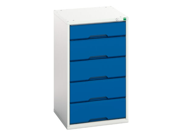Heavy Duty Set of Drawers - Verso Drawer Storage Cabinet with 5 Drawers. WxDxH: 525X550X900mm Ral 7035/5010 _SKU-16925017.11