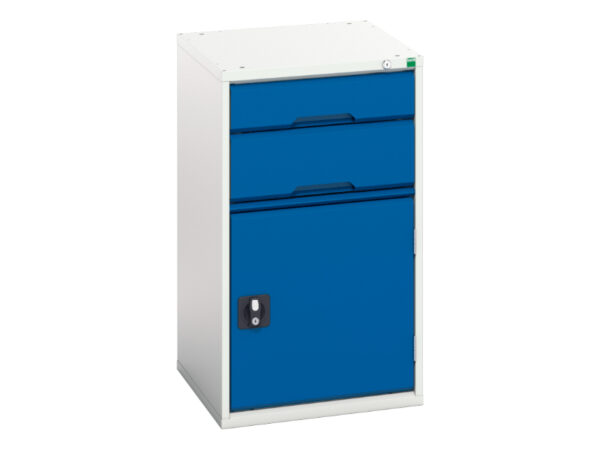 Industrial Drawers Storage Cabinets - Verso Drawer-Door Storage Cabinet with 2 Drawers / Cupboard Storage. WxDxH: 525X550X900mm Ral 7035/5010 _SKU-16925037.11
