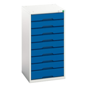 Bott Verso Storage Cabinet - with 9 Drawers. WxDxH: 525X550X1000mm Ral 7035/5010 _SKU-16925057.11