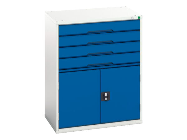 Industrial Workshop Drawers - Verso Drawer-Door Storage Cabinet with 4 Drawers / Cupboard Storage. WxDxH: 800X550X1000mm Ral 7035/5010 _SKU-16925165.11