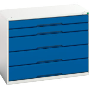 Bott Verso 5 Drawer Storage Cabinet - WxDxH: 1050X550X800mm Ral 7035/5010 _SKU-16925212.11