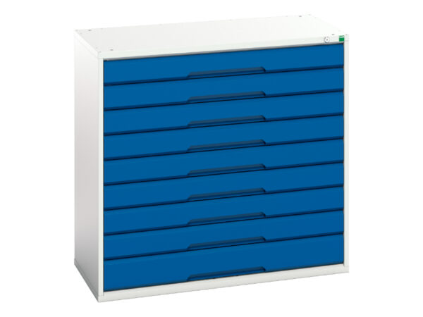 Verso Drawer Storage Cabinet with 9 Drawers. WxDxH: 1050X550X1000mm Ral 7035/5010 _SKU-16925257.11
