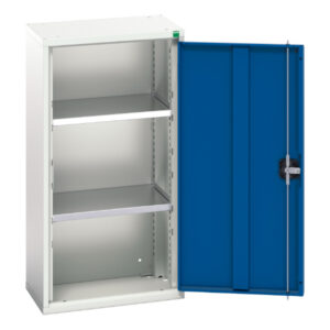 Industrial Lockable Cupboard Storage - Verso Wall Cupboard Storage with 2 Shelves. WxDxH: 525X350X1000mm Ral 7035/5010 _SKU-16926014.11