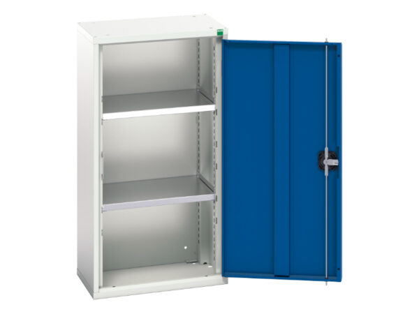 Industrial Lockable Cupboard Storage - Verso Wall Cupboard Storage with 2 Shelves. WxDxH: 525X350X1000mm Ral 7035/5010 _SKU-16926014.11