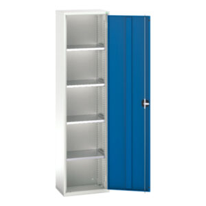 4 Shelve Bott Cupboard Storage - Verso Shelf Cupboard Storage with 4 Shelves. WxDxH: 525X350X2000mm Ral 7035/5010 _SKU-16926019.11