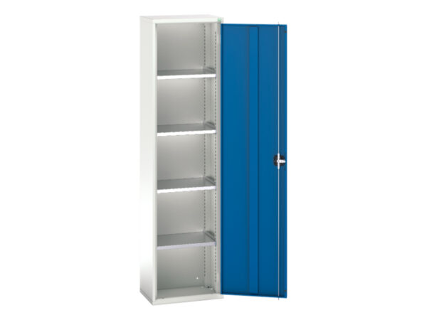 4 Shelve Bott Cupboard Storage - Verso Shelf Cupboard Storage with 4 Shelves. WxDxH: 525X350X2000mm Ral 7035/5010 _SKU-16926019.11