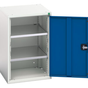 Metal Workshop Cupboard Storage - Verso Shelf Cupboard Storage with 2 Shelves. WxDxH: 525X550X800mm Ral 7035/5010 _SKU-16926038.11