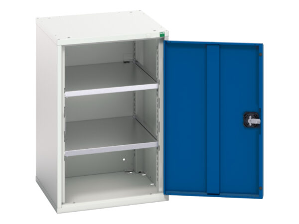 Metal Workshop Cupboard Storage - Verso Shelf Cupboard Storage with 2 Shelves. WxDxH: 525X550X800mm Ral 7035/5010 _SKU-16926038.11