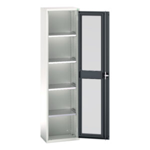 Verso Window Door Cupboard Storage with 4 Shelves. WxDxH: 525X350X2000mm Ral 7035/7016 _SKU-16926073.19