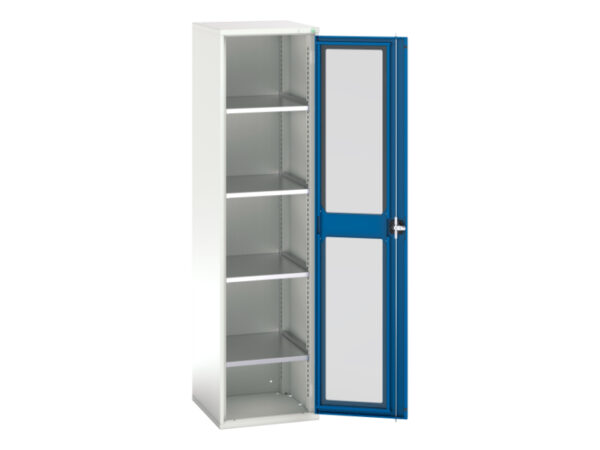Verso Window Door Cupboard Storage with 4 Shelves. WxDxH: 525X550X2000mm Ral 7035/5010 _SKU-16926077.11