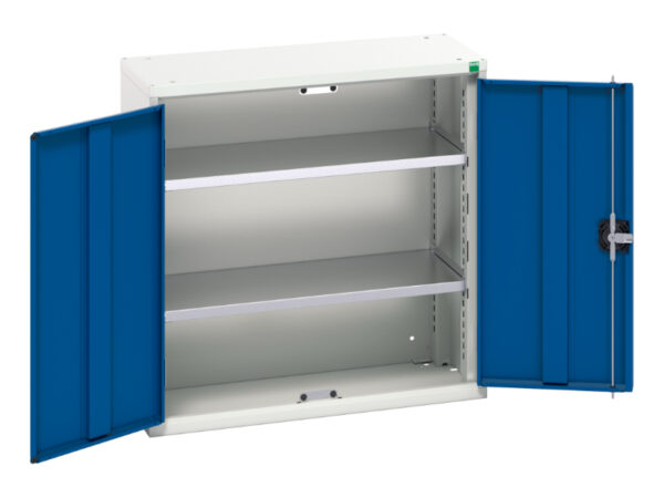 Cheap Metal Cupboard Storage - Verso Wall / Shelf Cupboard Storage with 2 Shelves. WxDxH: 800X350X800mm Ral 7035/5010 _SKU-16926108.11