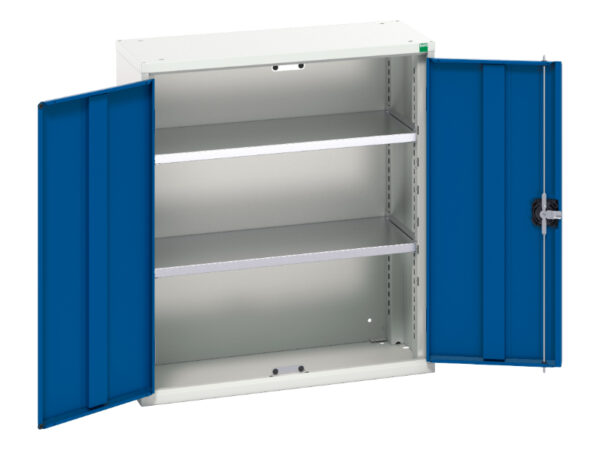 Small Metal General Storage Cupboard Storages - Verso Wall / Shelf Cupboard Storage with 2 Shelves. WxDxH: 800X350X900mm Ral 7035/5010 _SKU-16926111.11