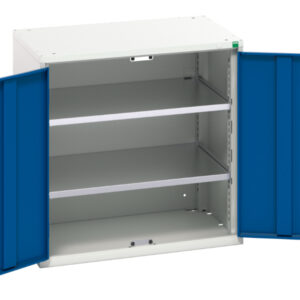 Industrial Lockable Cupboard Storage - Verso Shelf Cupboard Storage with 2 Shelves. WxDxH: 800X550X800mm Ral 7035/5010 _SKU-16926138.11