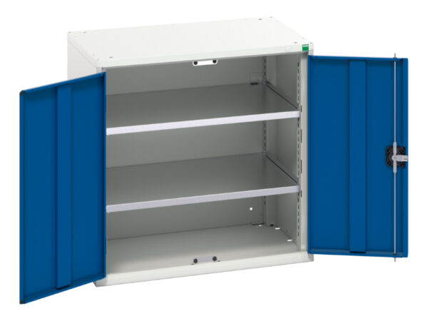 Industrial Lockable Cupboard Storage - Verso Shelf Cupboard Storage with 2 Shelves. WxDxH: 800X550X800mm Ral 7035/5010 _SKU-16926138.11