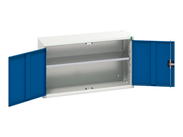 Metal Cupboard Storages for Workshop - Verso Wall / Shelf Cupboard Storage with 1 Shelf. WxDxH: 1050X350X600mm Ral 7035/5010 _SKU-16926202.11