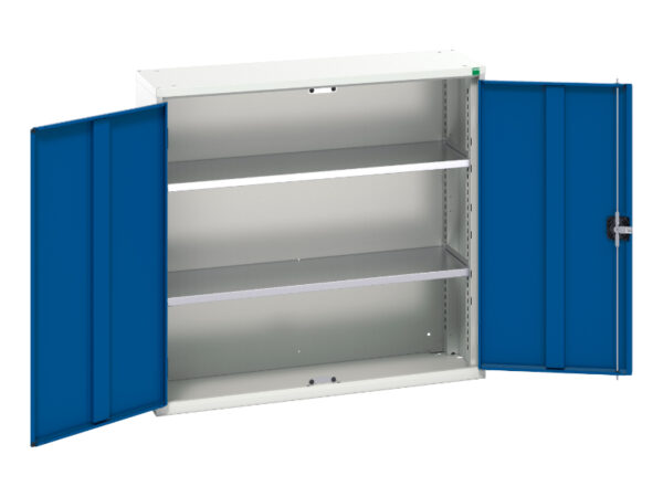 Verso Wall / Shelf Cupboard Storage with 2 Shelves. WxDxH: 1050X350X1000mm Ral 7035/5010 _SKU-16926214.11