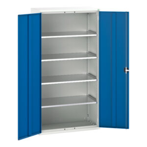 Verso Shelf Storage Cabinet with 4 Shelves - WxDxH: 1050X550X2000mm Ral 7035/5010 _SKU-16926267.11