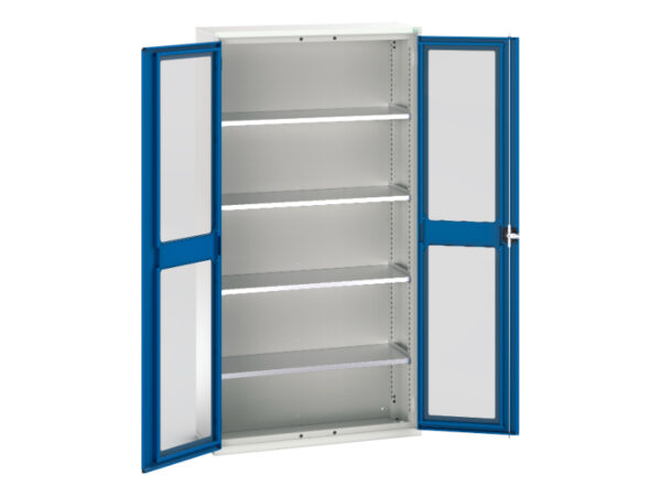 Verso Window Door Cupboard Storage with 4 Shelves. WxDxH: 1050X350X2000mm Ral 7035/5010 _SKU-16926273.11