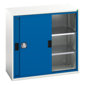 Verso Sliding Door Cupboard Storage with 2 Shelves. WxDxH: 1050X550X1000mm Ral 7035/5010 _SKU-16926280.11