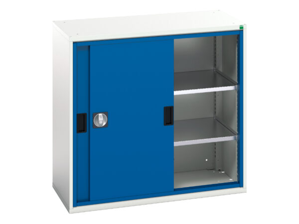 Verso Sliding Door Cupboard Storage with 2 Shelves. WxDxH: 1050X550X1000mm Ral 7035/5010 _SKU-16926280.11